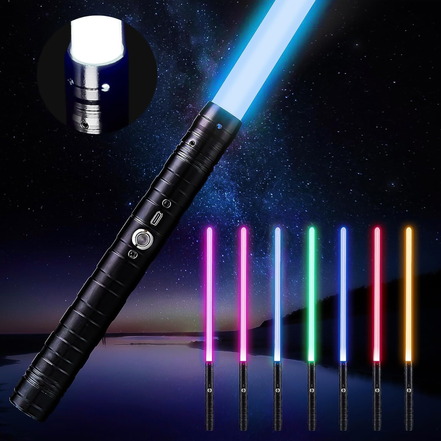 Dueling Metal Hilt 7 Colors Changeable FX Lightsaber (77cm) for Real Heavy Dueling