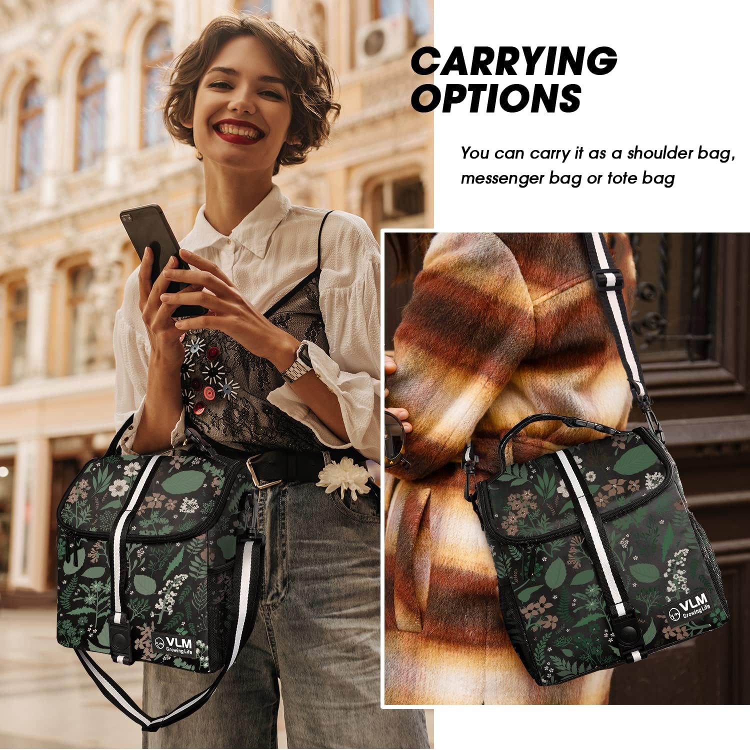Thumbnail 4 de VLM Insulated Lunch Box for Women — Waterproof Lunch Tote Bag with Adjustable Shoulder Strap