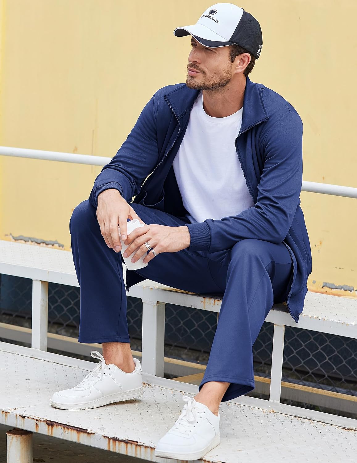 Detalle 2 de COOFANDY Men's Full-Zip Tracksuit Set with Lightweight Polyester Jacket and Pants