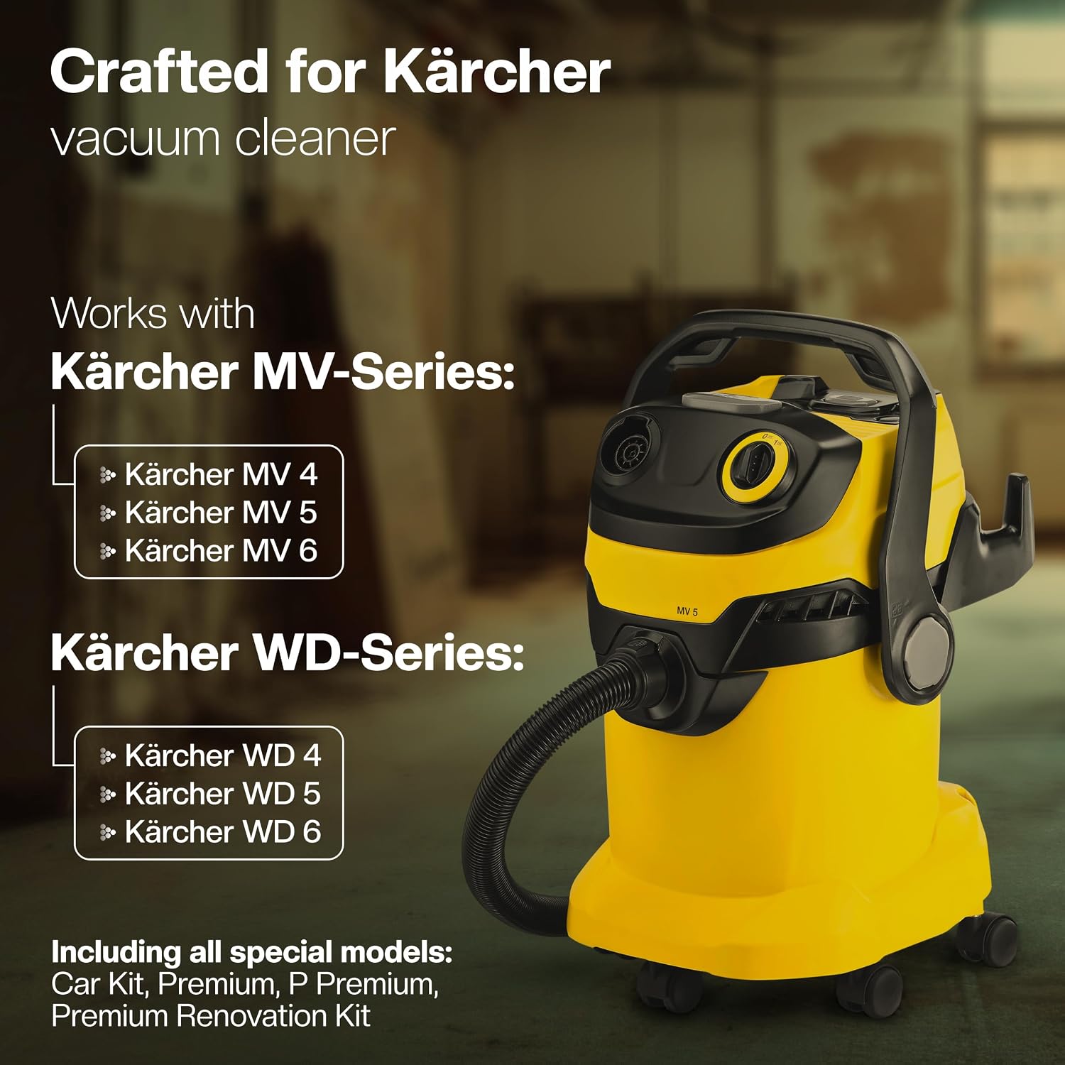 Detalle 2 de 1E veckade plattfilter för Kärcher WD4–WD6 och MV4–MV6, 3-pack
