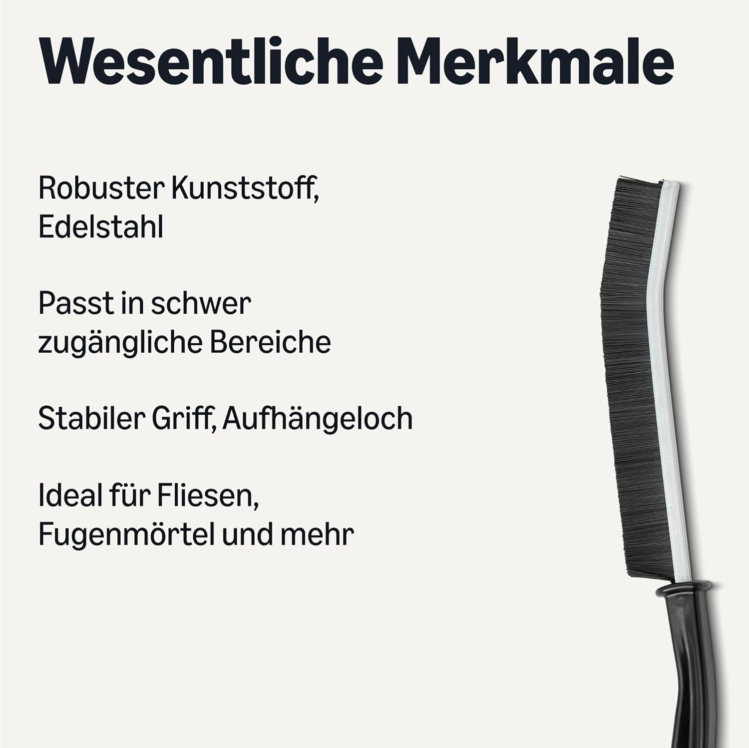 Thumbnail 1 de Amazon Basics Fugen- und Fliesenreinigungsbürste mit harten Borsten, 12 Stück, 24 cm, Schwarz