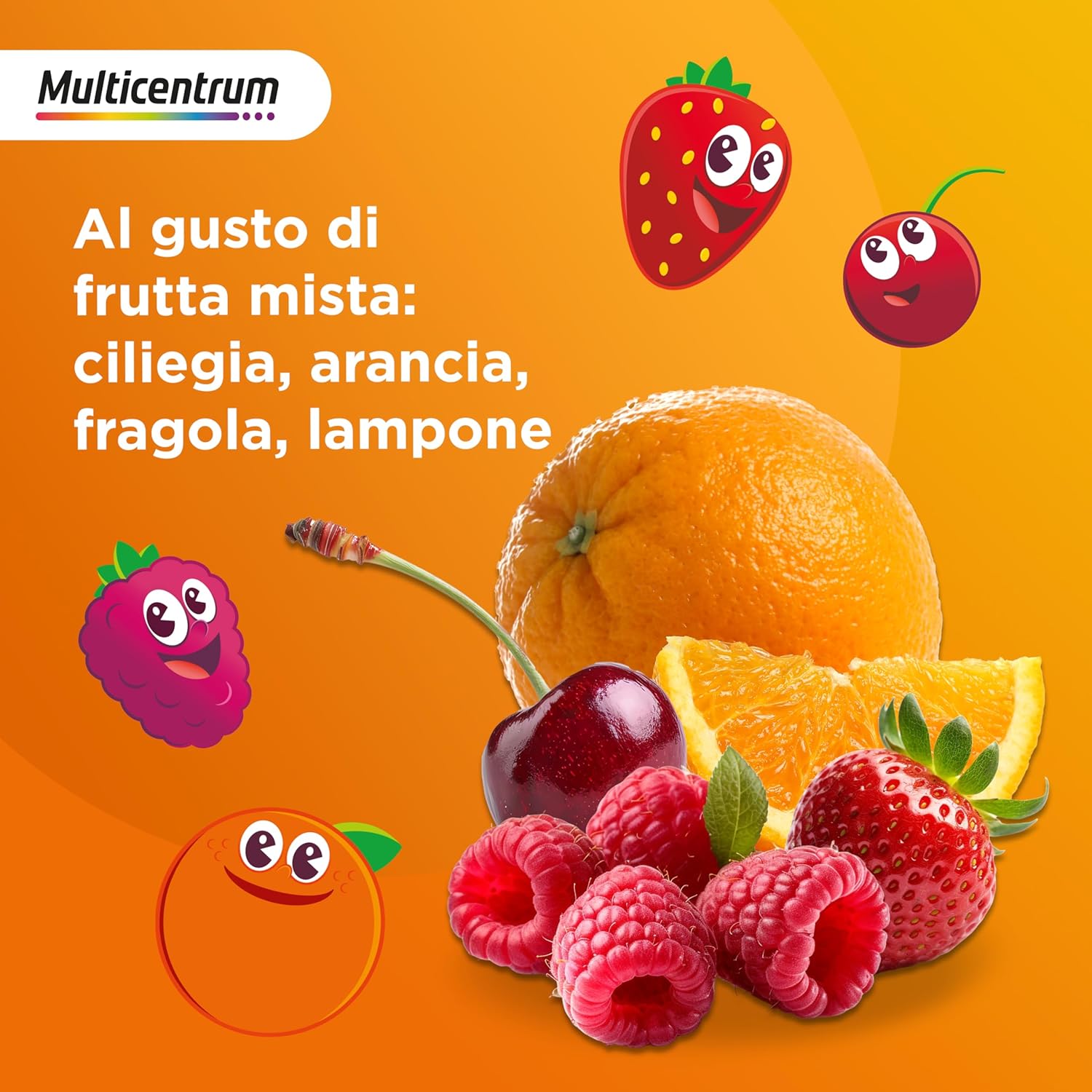 Detalle de Multicentrum VitaGummy: Integratore alimentare per bambini 3+ con vitamina D e iodio, gusto frutta mista, 60 gummy