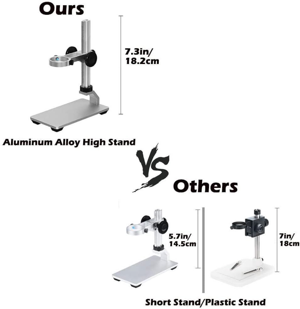 Detalle de Ninyoon Supporto Universale per Microscopio: supporto stabile in lega di alluminio per foto/camera USB/WiFi, diametro massimo 3,5 cm