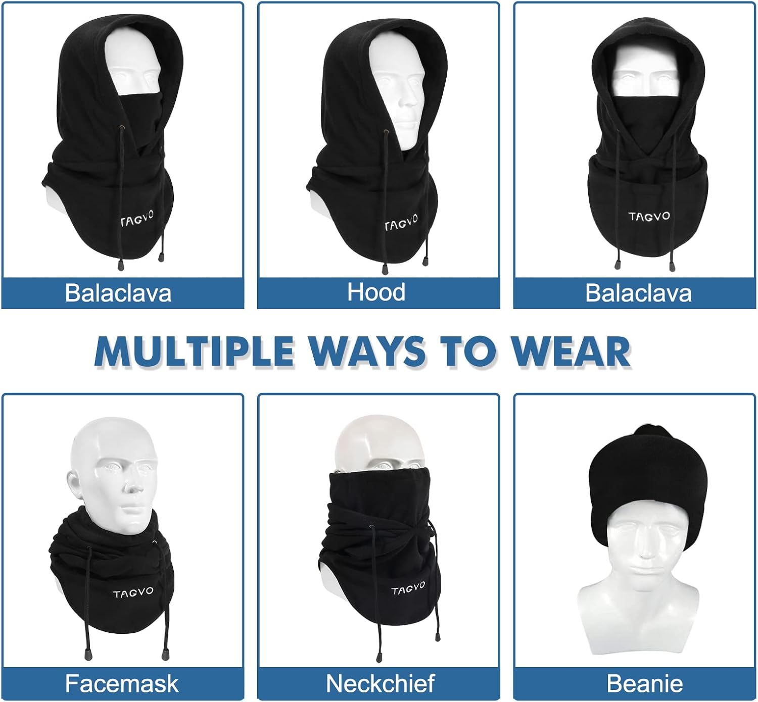 Thumbnail 5 de TAGVO Winter Thermal Fleece Balaclava 1pc