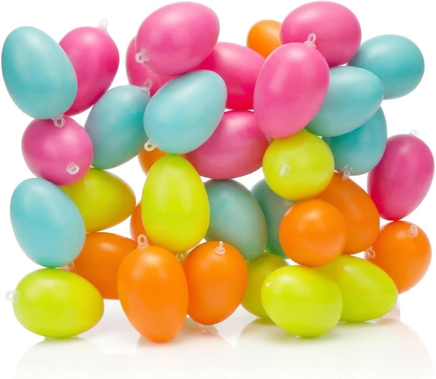 Thumbnail 6 de com-four® 36x Ostereier XL zum Aufhängen, 6 cm – Pastell-Kunststoff-Eier inkl. Aufhänger