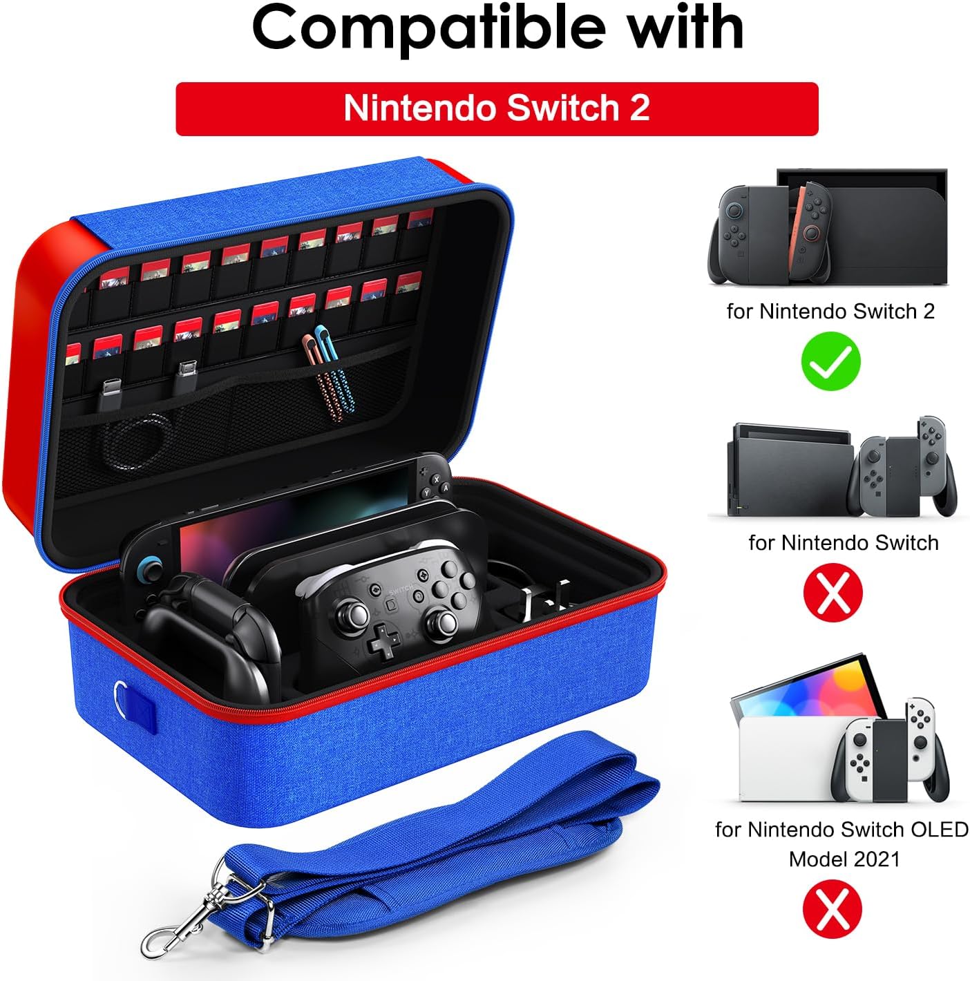 Thumbnail 5 de ivoler Carrying Storage All in One Case for Nintendo Switch 2