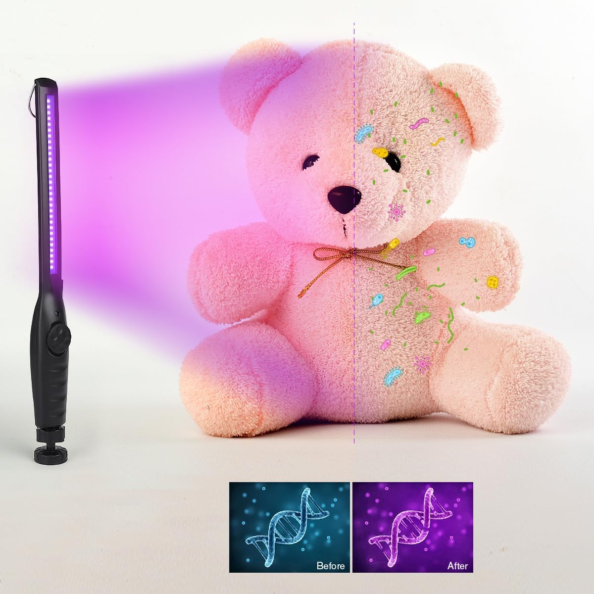 Detalle de Portable UV Light Sanitizer Wand (USB Rechargeable) for Home, Hotel, Travel, and Car — 1 Pack