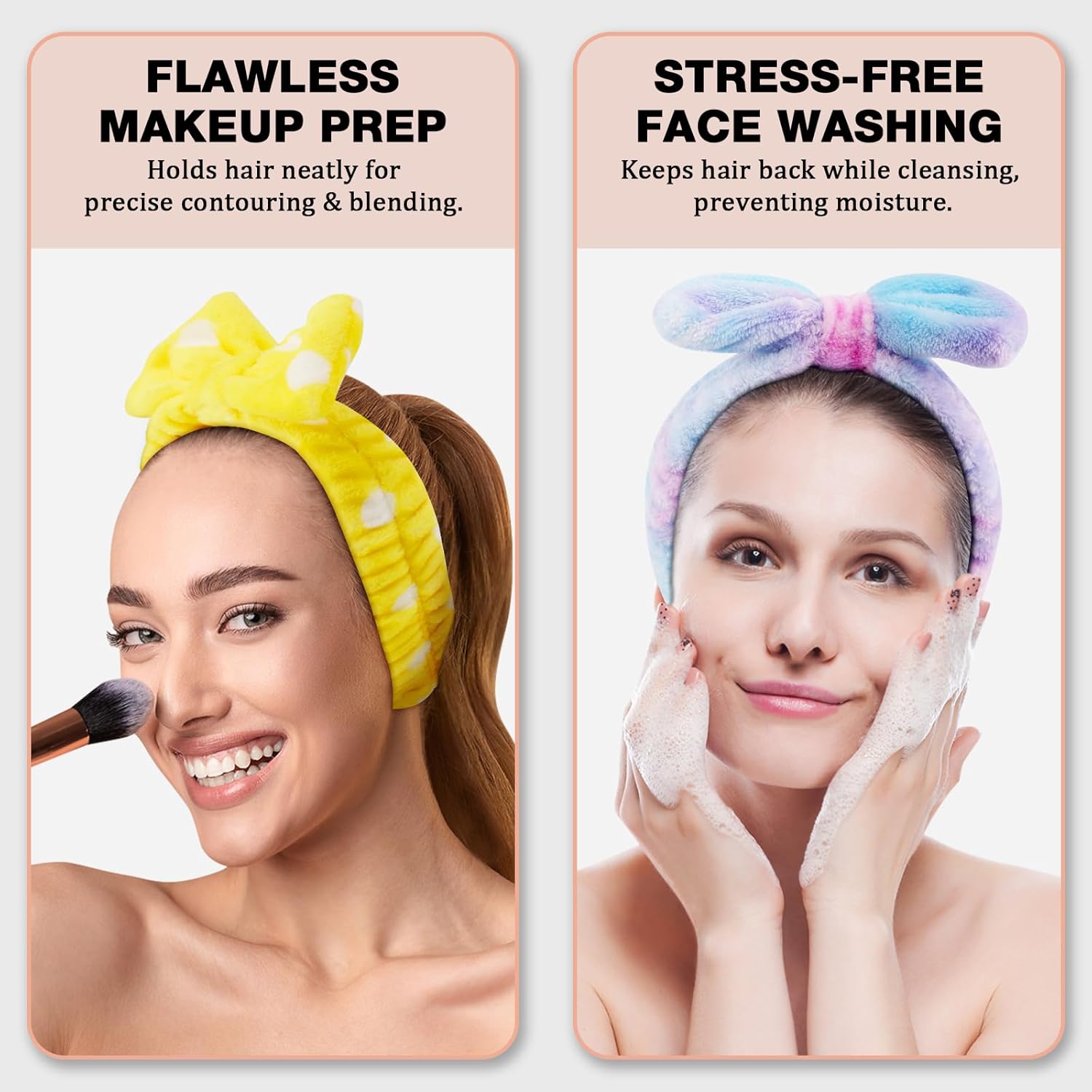 Thumbnail 6 de YOOVR 8-Piece Spa Headband Set (Microfiber, Elastic) for Face Washing & Skincare