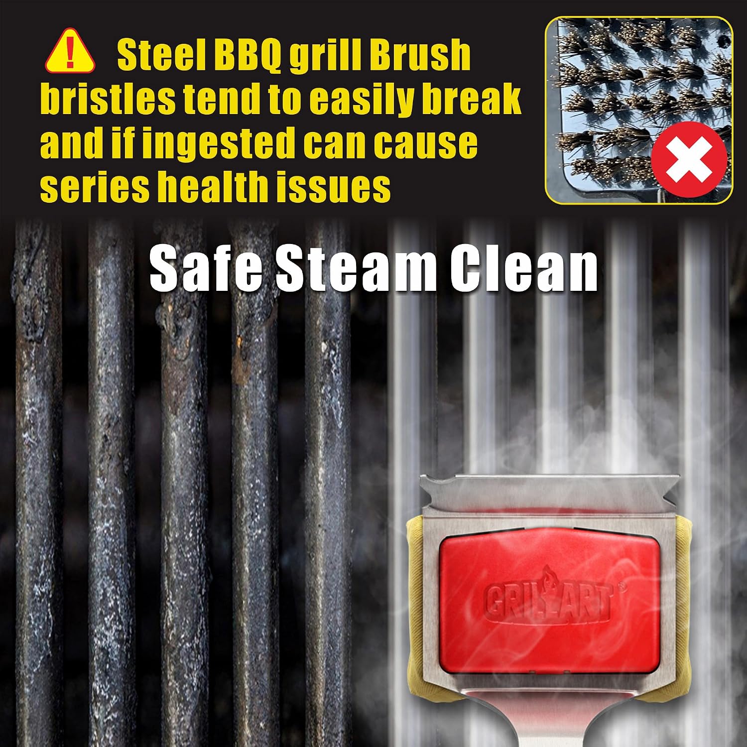 Thumbnail 6 de GRILLART BTS-06 SteamWizards Bristle-Free Grill Brush with Replaceable Head