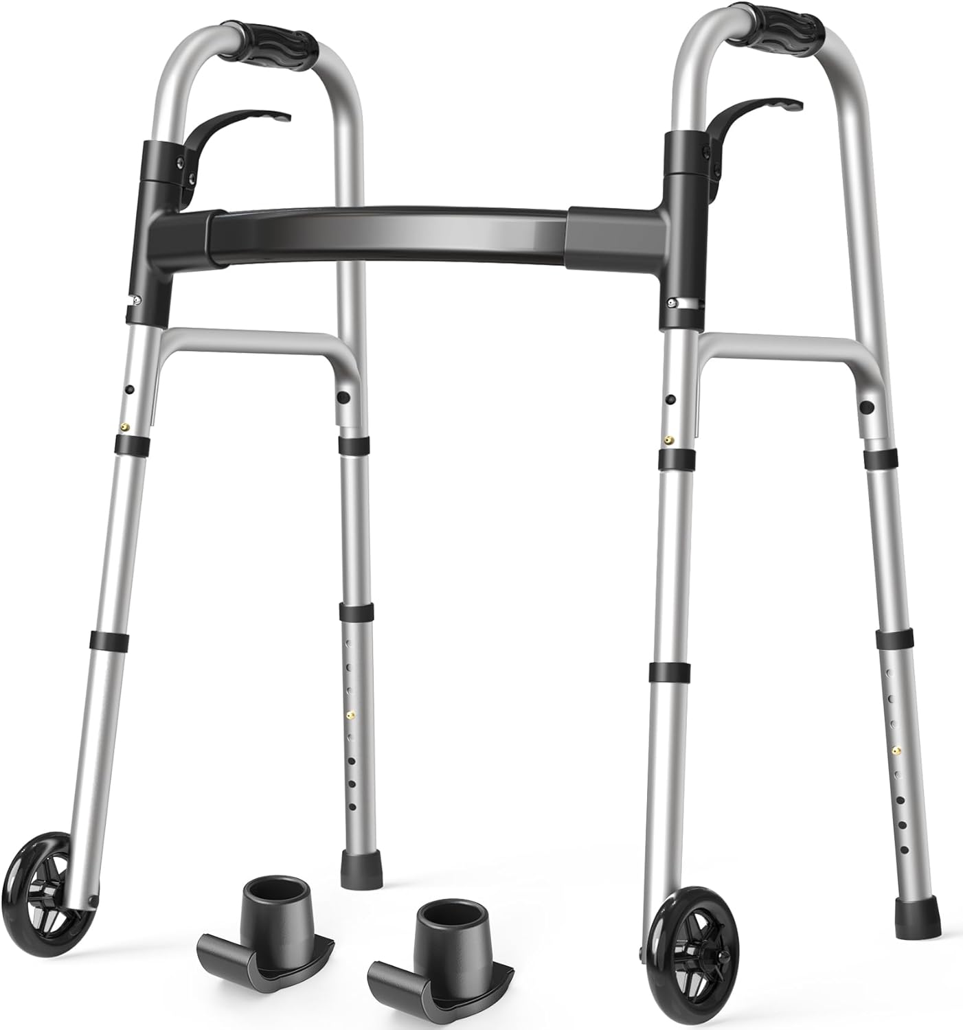 Detalle de HolyHeal Folding Walker for Seniors with 2 Skis and 5" Wheels