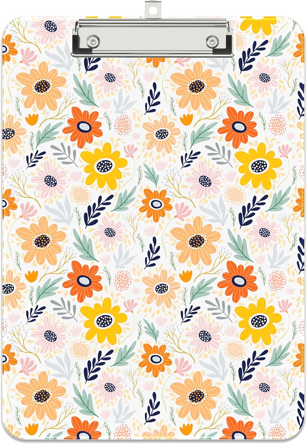 Detalle de Rimilak Pattern Clipboard A4-Orange Flower Plastic Clipboard for A4 and Letter