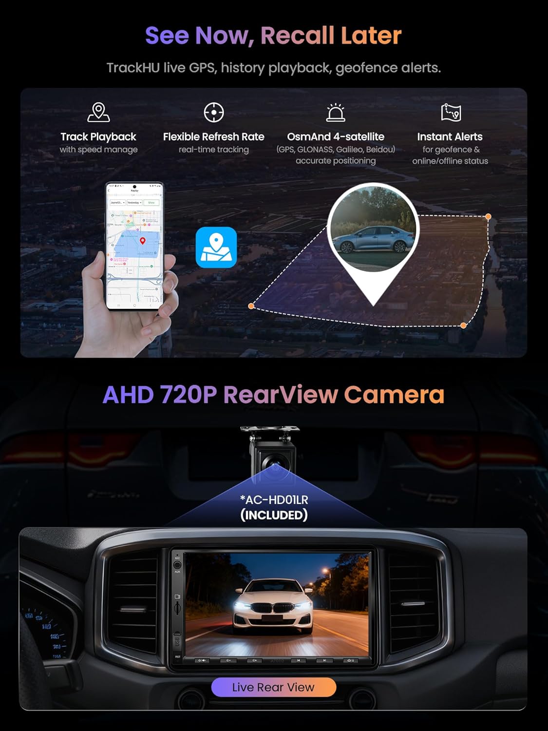 Thumbnail 5 de ATOTO A5 autoradio 2 DIN Android 7" avec CarPlay/Android Auto sans fil, DSP 24 bandes et caméra de recul