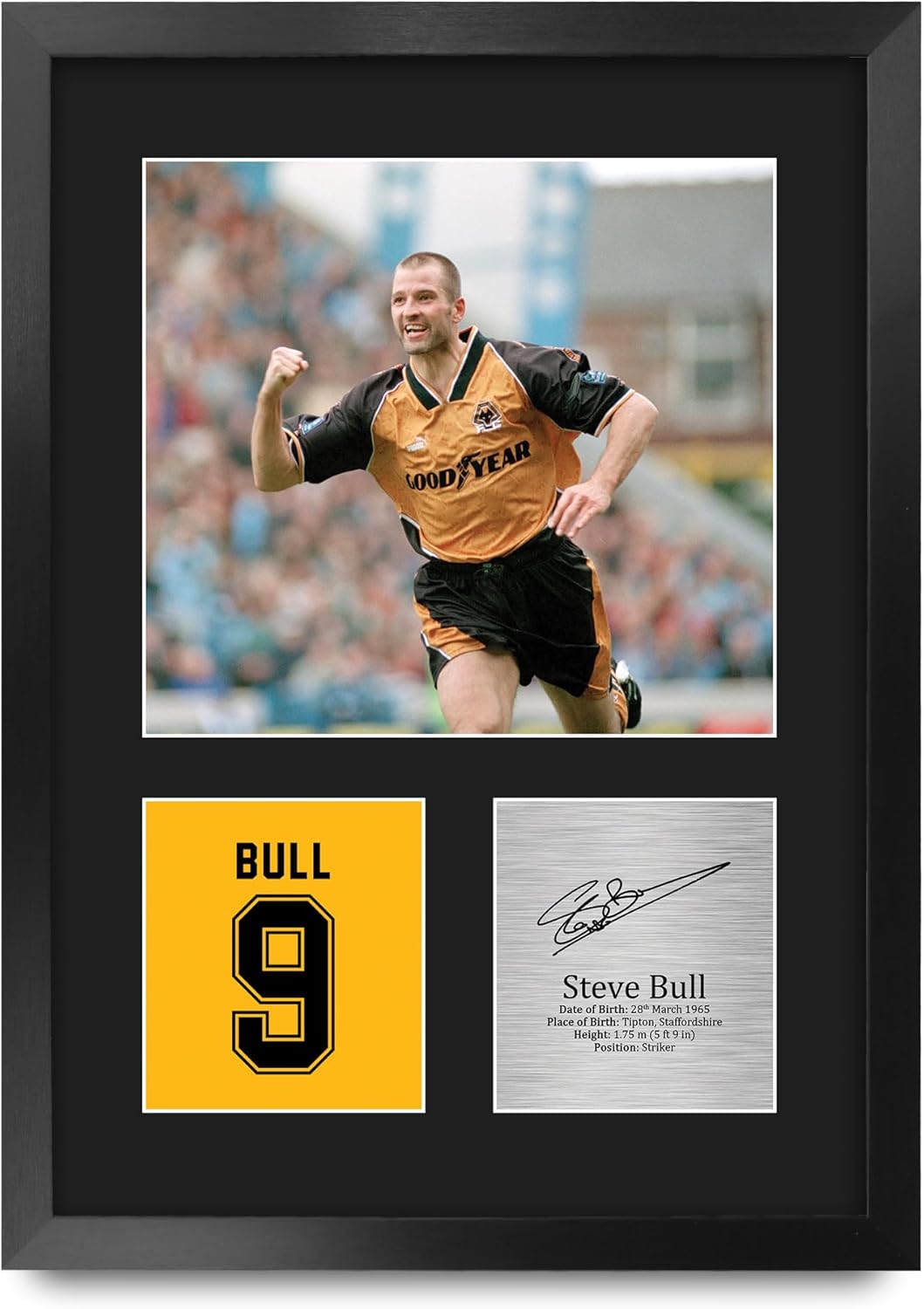 Thumbnail 4 de HWC Trading Steve Bull Wolves printed signed autograph picture, A4 portrait framed