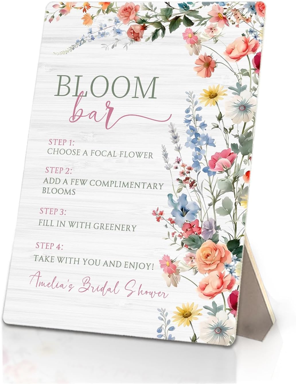 Detalle de ERYBHKRTYH Flower Bloom Bar Sign, 5x7-Inch Wooden Wedding Table Sign