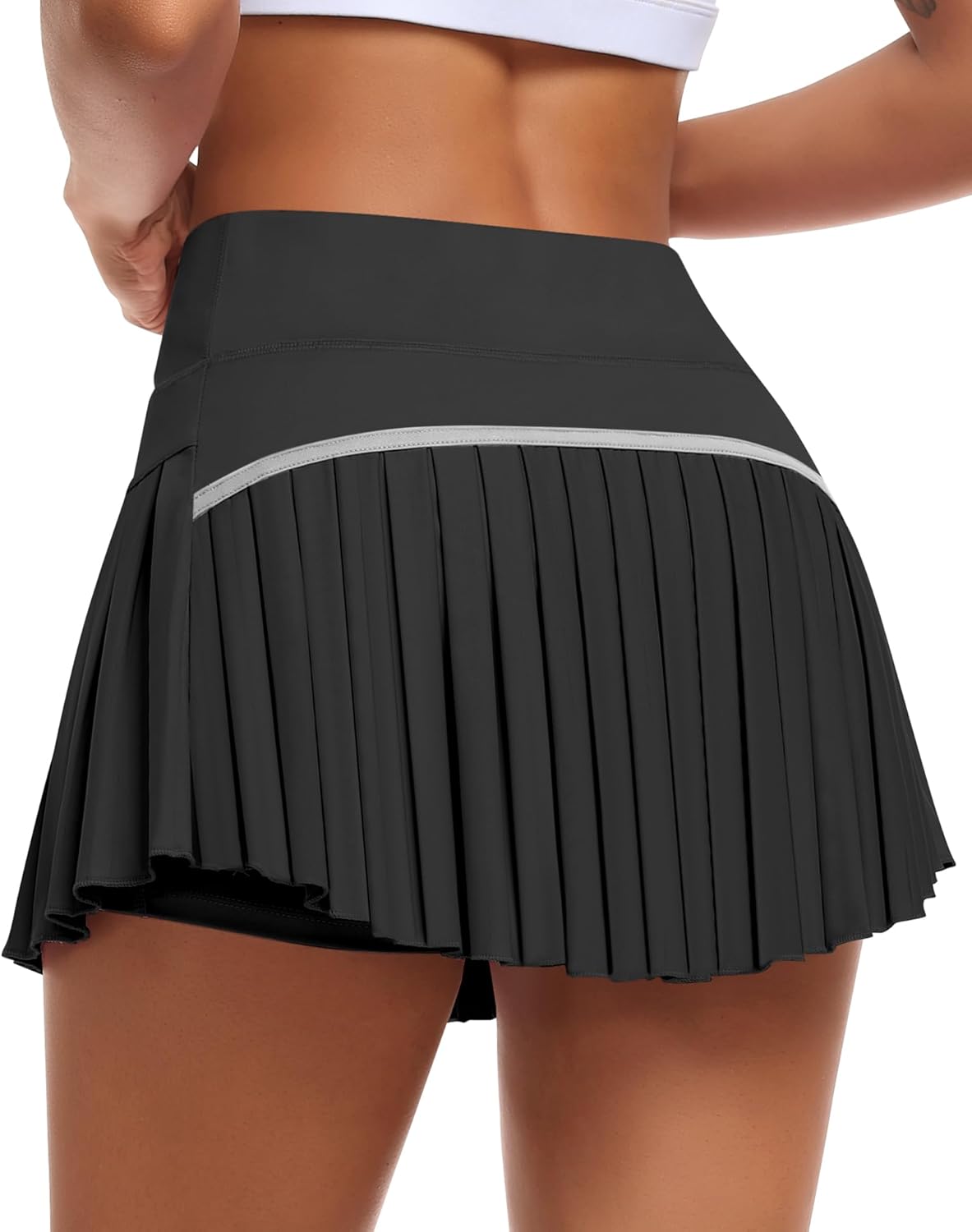 Detalle de JoyGirl Pleated Tennis Skirt with Built-In Shorts (High-Waisted) with Pockets