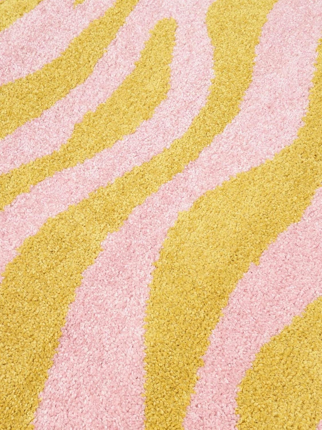 Detalle 2 de RugVista Woodcut Indoor & Outdoor Rug, 160 x 230 cm, Yellow/Pink