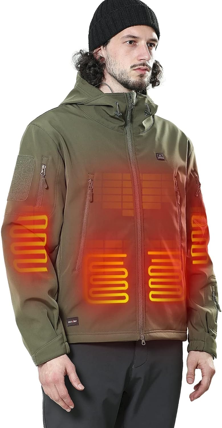 Detalle de DEWBU DB-0125 Heated Jacket for Men, 5 Heating Zones, 12V Battery