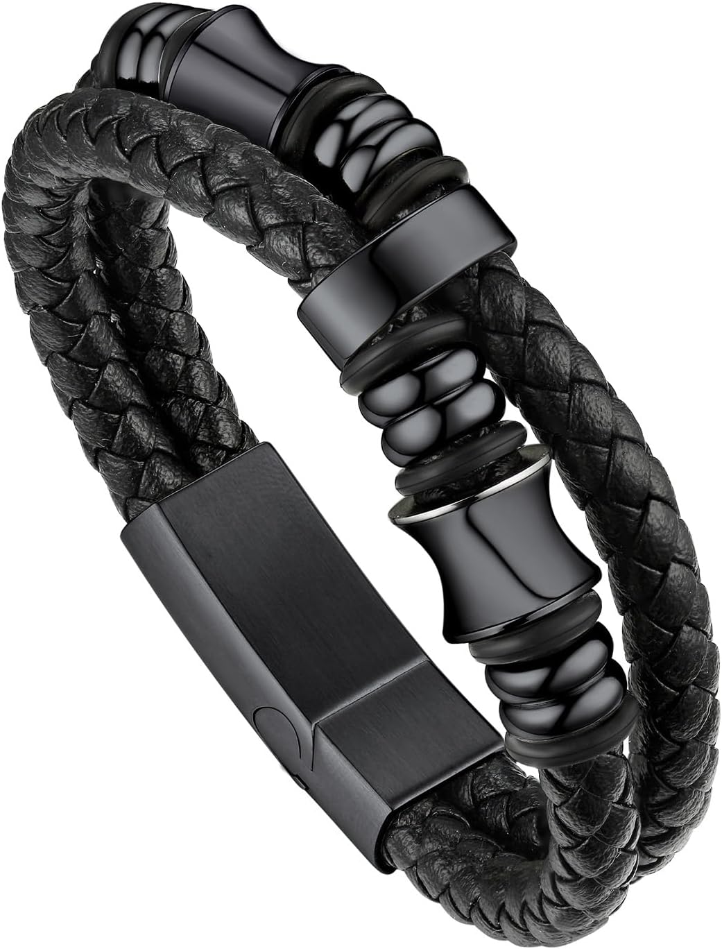 Thumbnail 6 de Bandmax Herren Lederarmband Personalisiertes Mikrofaser-Leder Wickelarmband mit Magnetverschluss – 19/21/23 cm