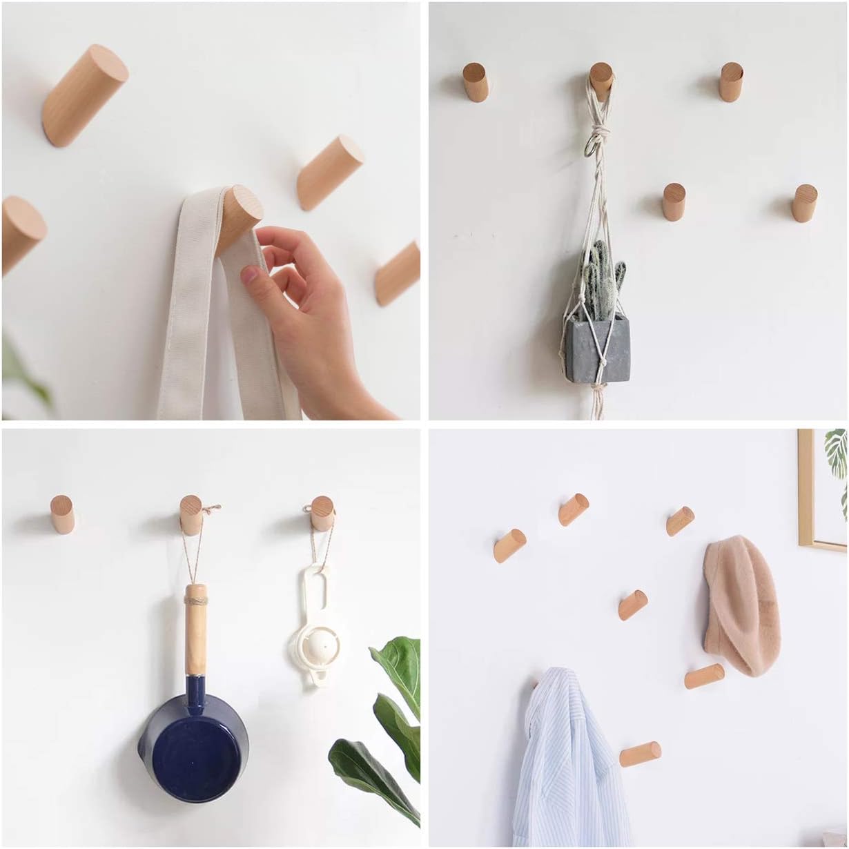 Thumbnail 4 de HomeDo Wall Hooks Perchero madera 6 piezas