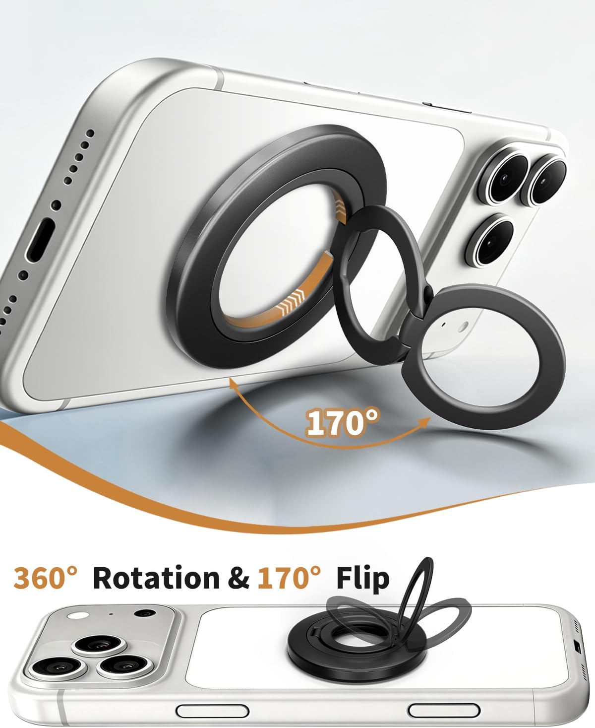 Thumbnail 2 de Orivexus Magnetic Phone Ring Holder with 360° Rotation