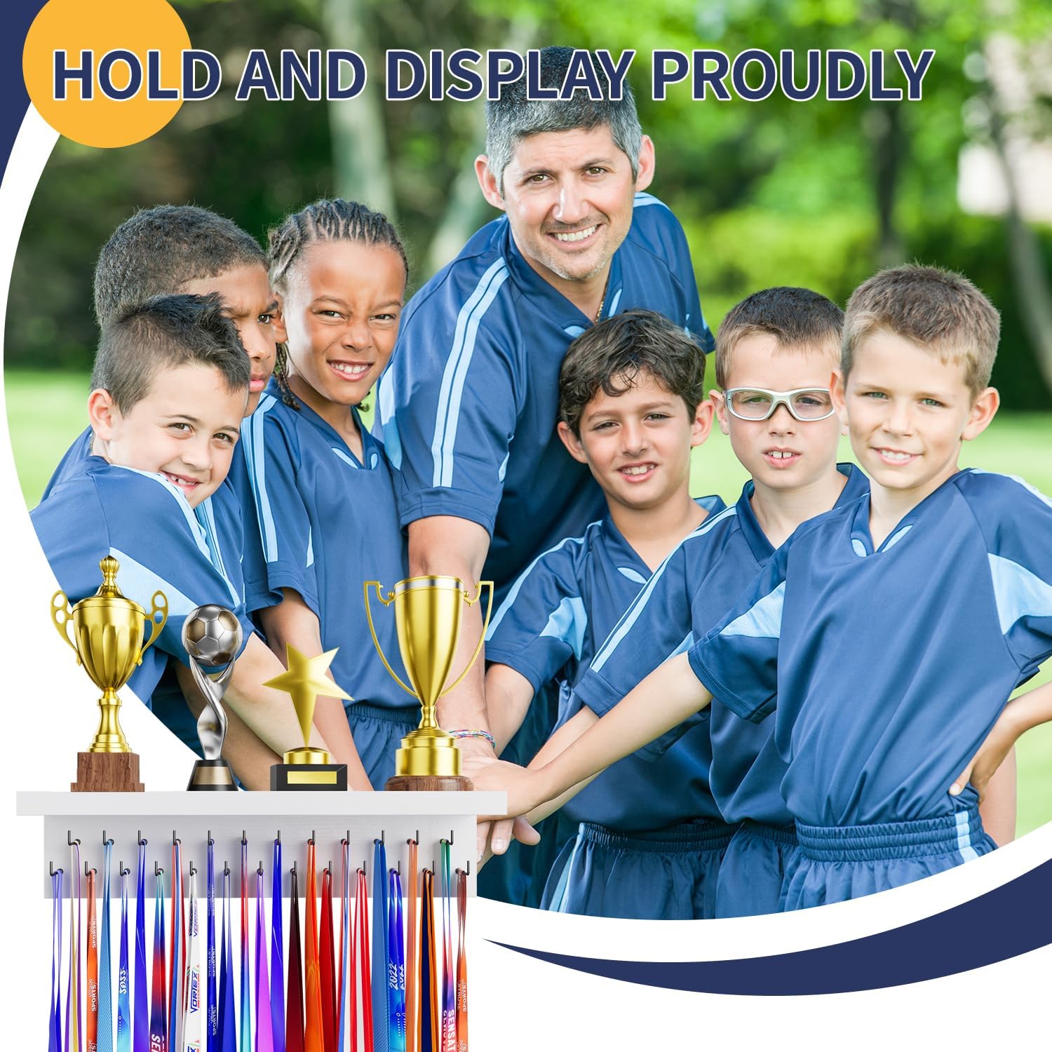 Thumbnail 6 de Medal holder trophy rack 25 hooks, 40.5cm