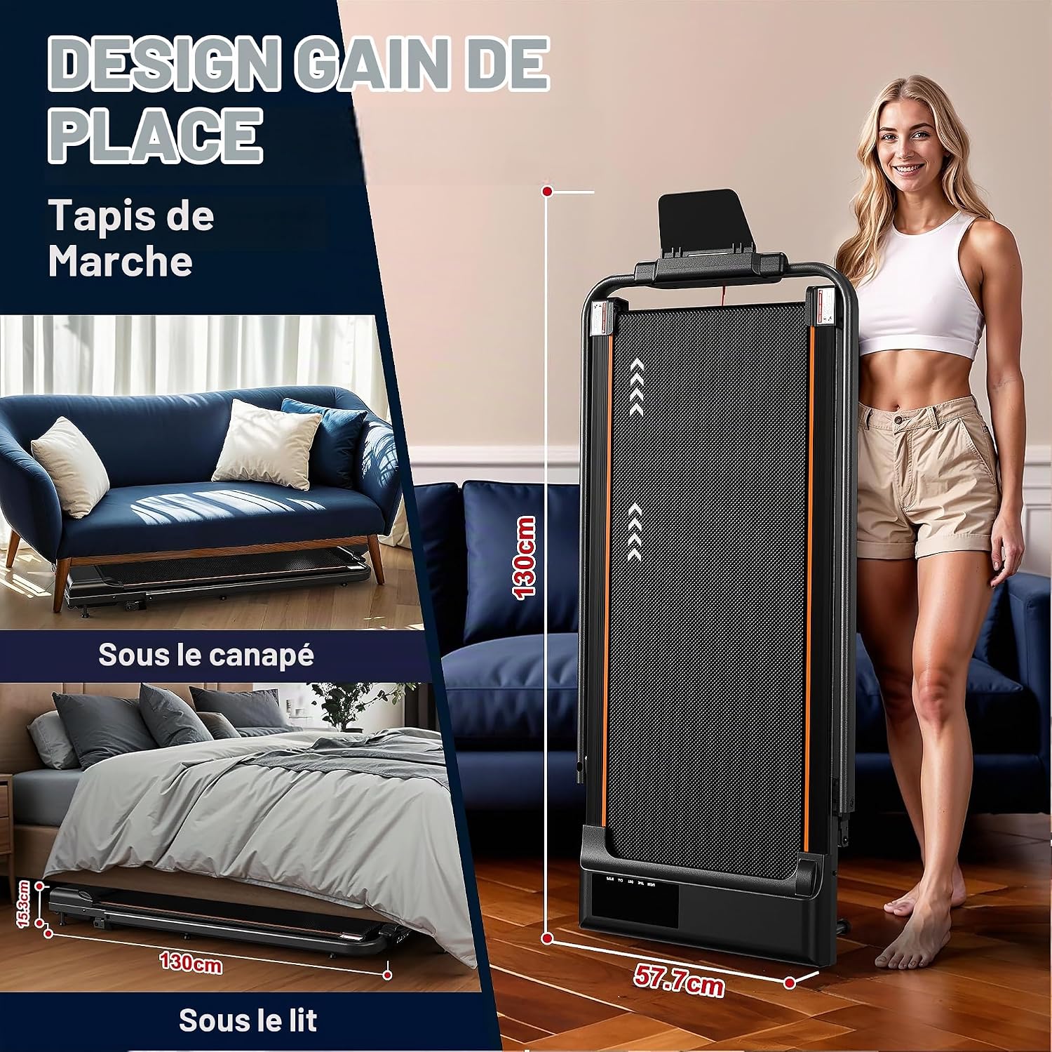 Detalle 2 de Orisyn TW2 plooibare 2-in-1-loopband, 1–12 km/u en manuele helling van 7%