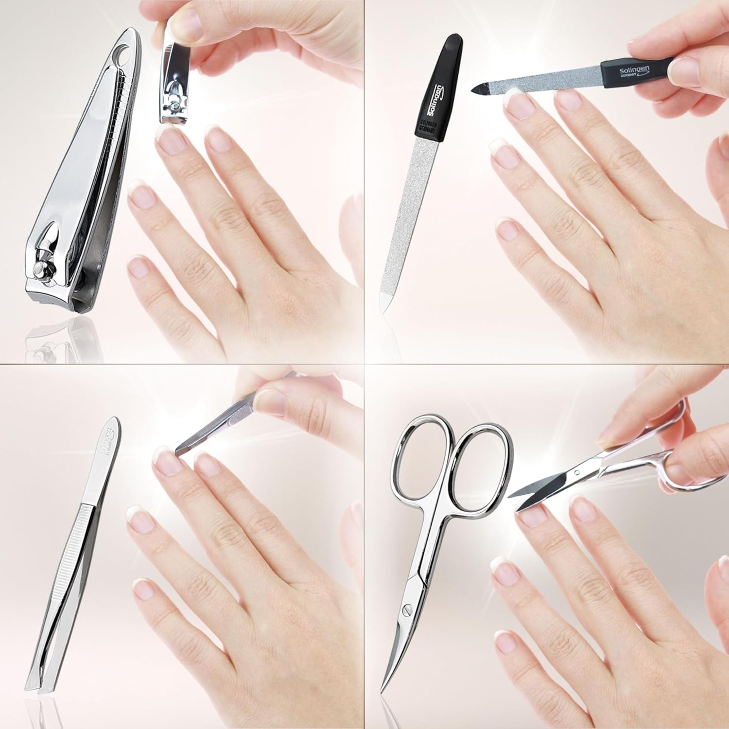 Thumbnail 2 de Set Manicure da Uomo e Donna – Kit da 4 pezzi con lima in zaffiro di Solingen, compatto e ideale per viaggi
