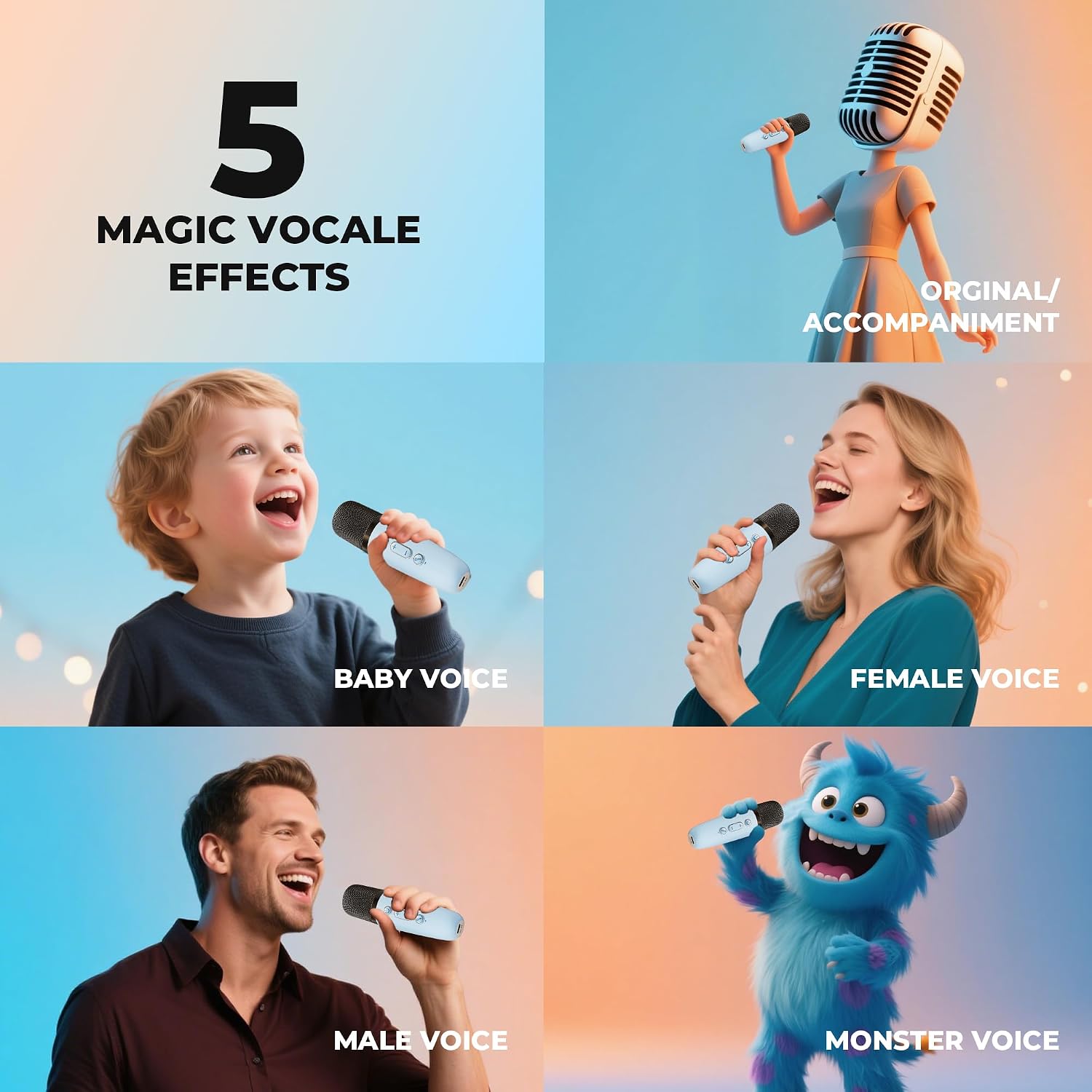 Thumbnail 4 de Ankuka Karaoke per bambini con microfono 1 unità 🎤