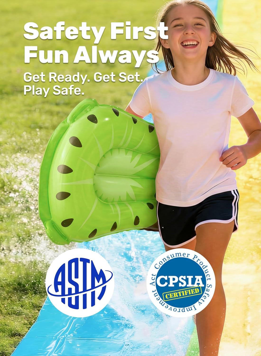 Detalle de SLOOSH Slip Slide 2-Personen-Wasserrutsche – großes Doppelbahn-Spiel im Garten