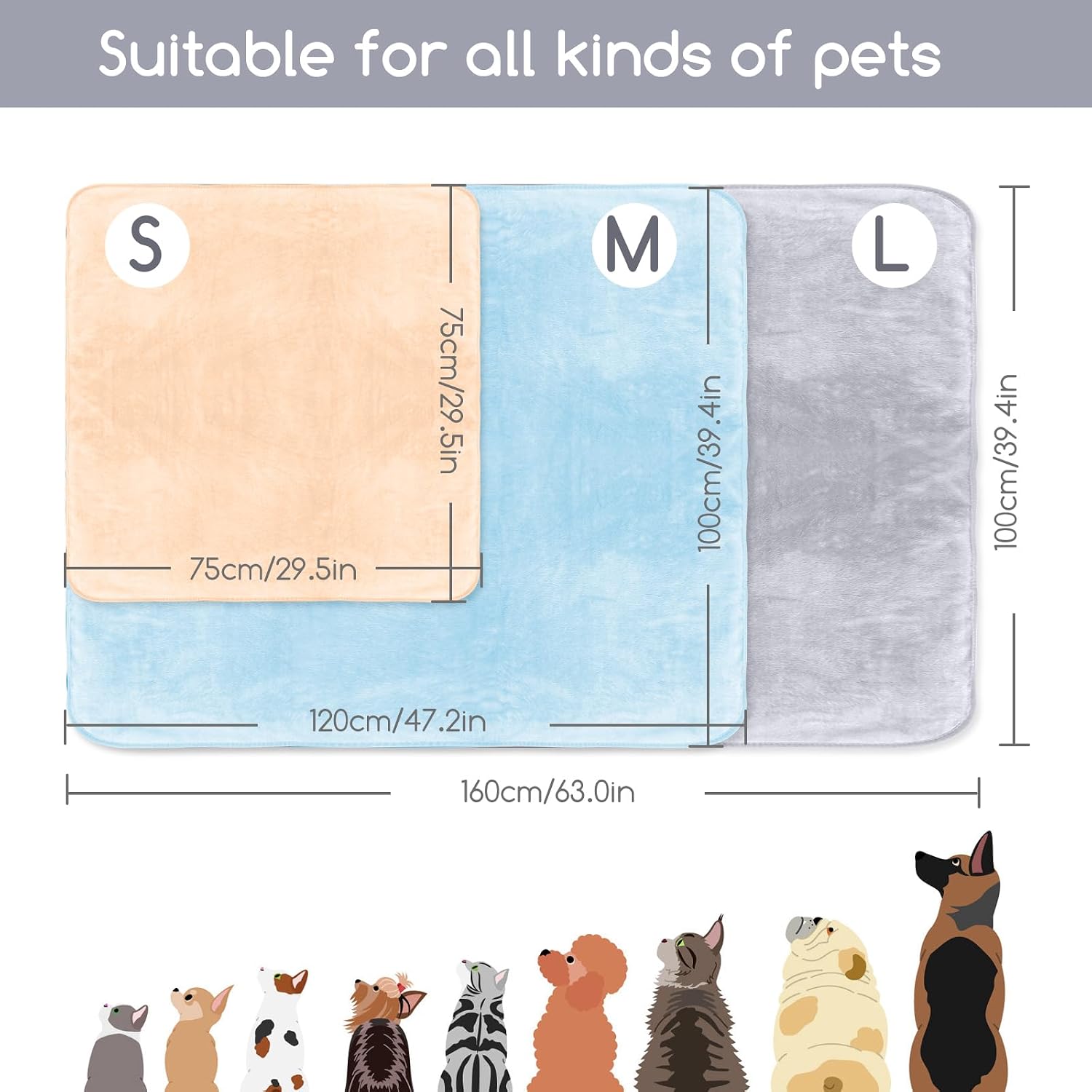 Detalle 2 de Nobleza Flanell Hundedecke 160x100 cm grau