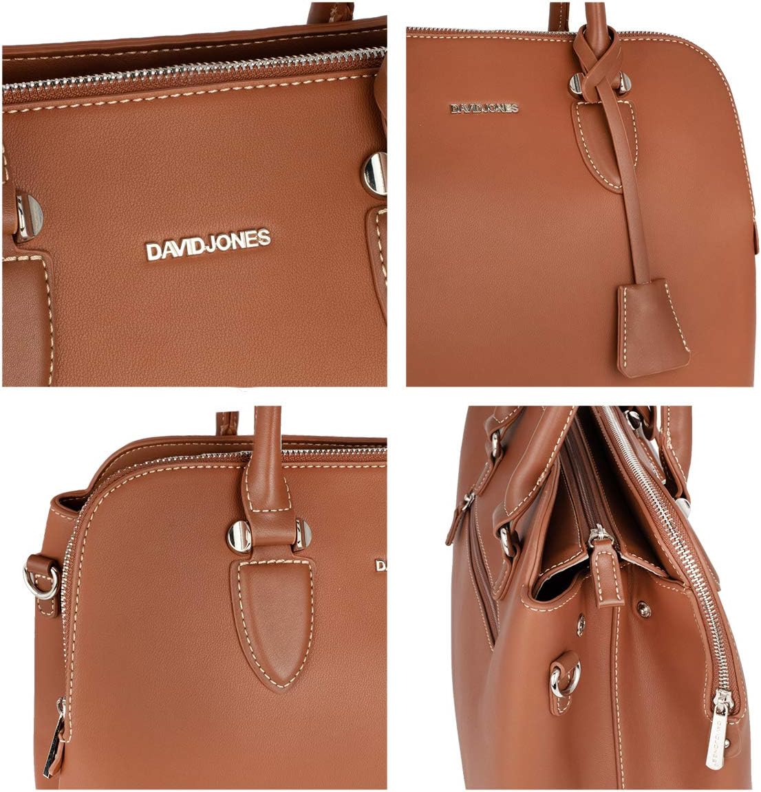 Thumbnail 6 de David Jones Bugatti – Sac à main femme en cuir PU marron camel, porté épaule ou croisé