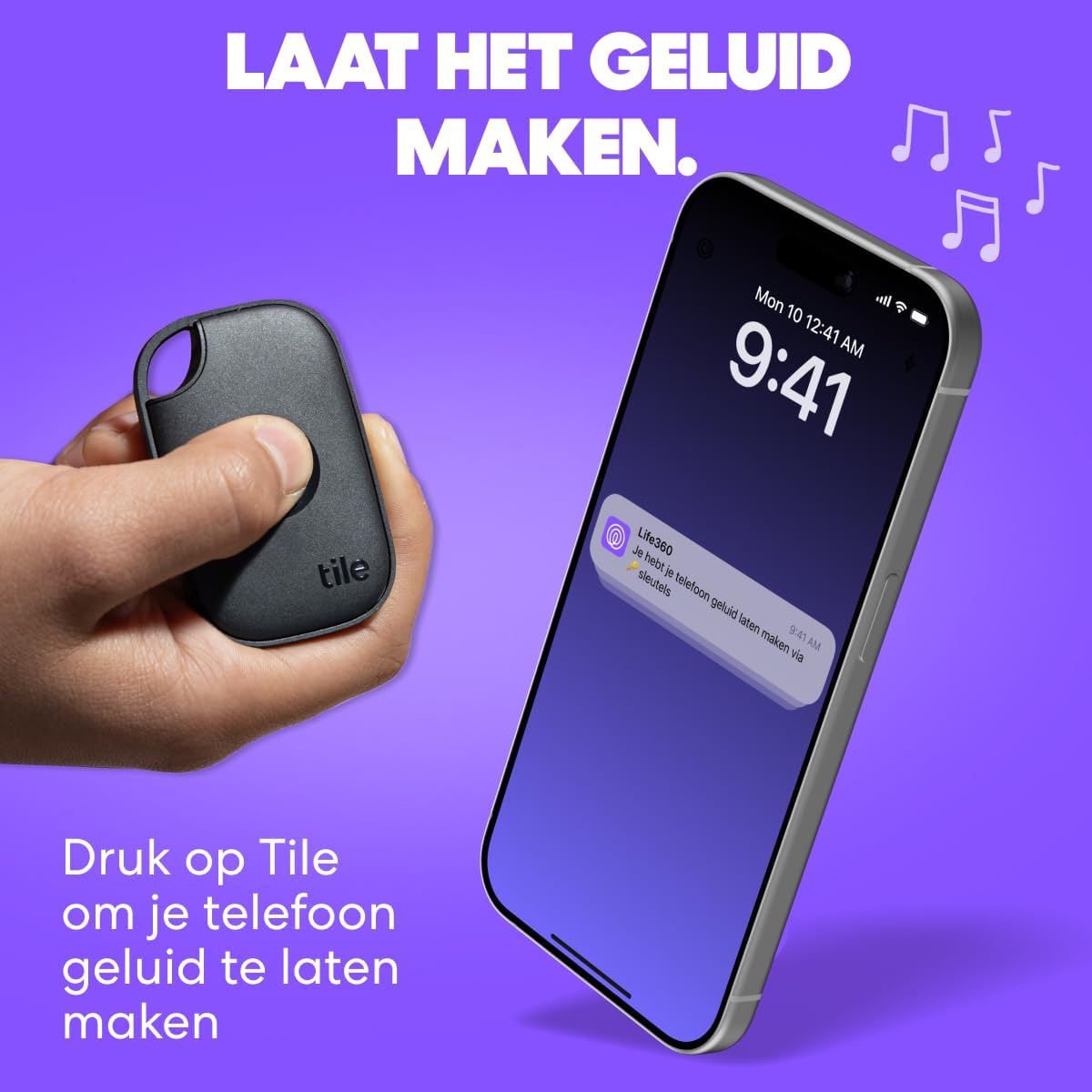 Detalle 2 de Life360 Tile Pro Bluetooth-tracker, set van 4 zwart/wit met vervangbare batterij