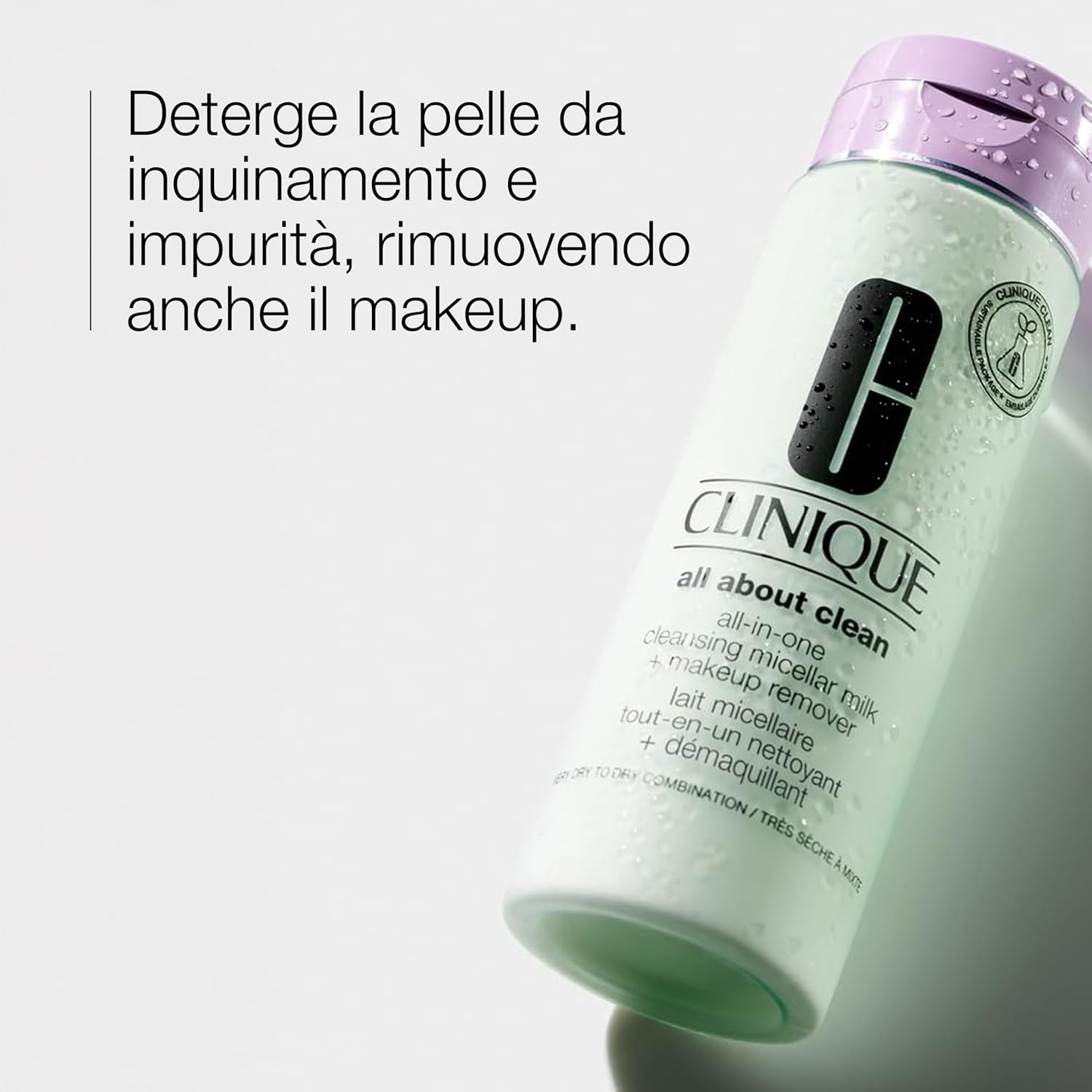 Detalle 2 de Clinique All About Clean All-in-One Cleansing Micellar Milk + Makeup Remover 200 ml – latte detergente e struccante