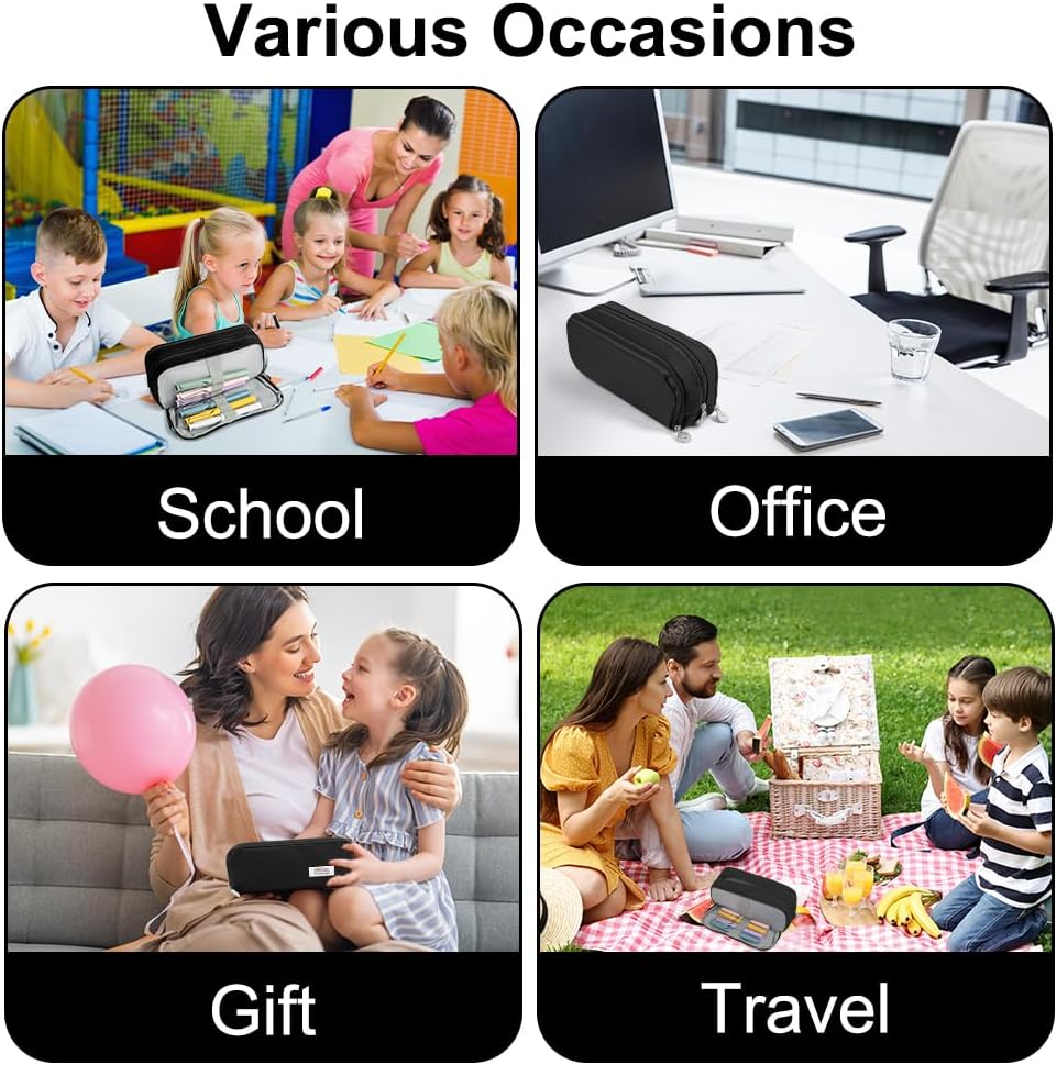 Thumbnail 6 de OFFCUP Trousse à Crayons Grande Capacité – 3 compartiments, Noir