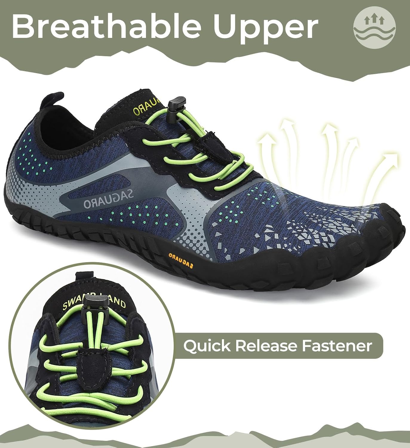 Detalle de SAGUARO Scarpe Barefoot minimaliste uomo da trail, trekking e scoglio