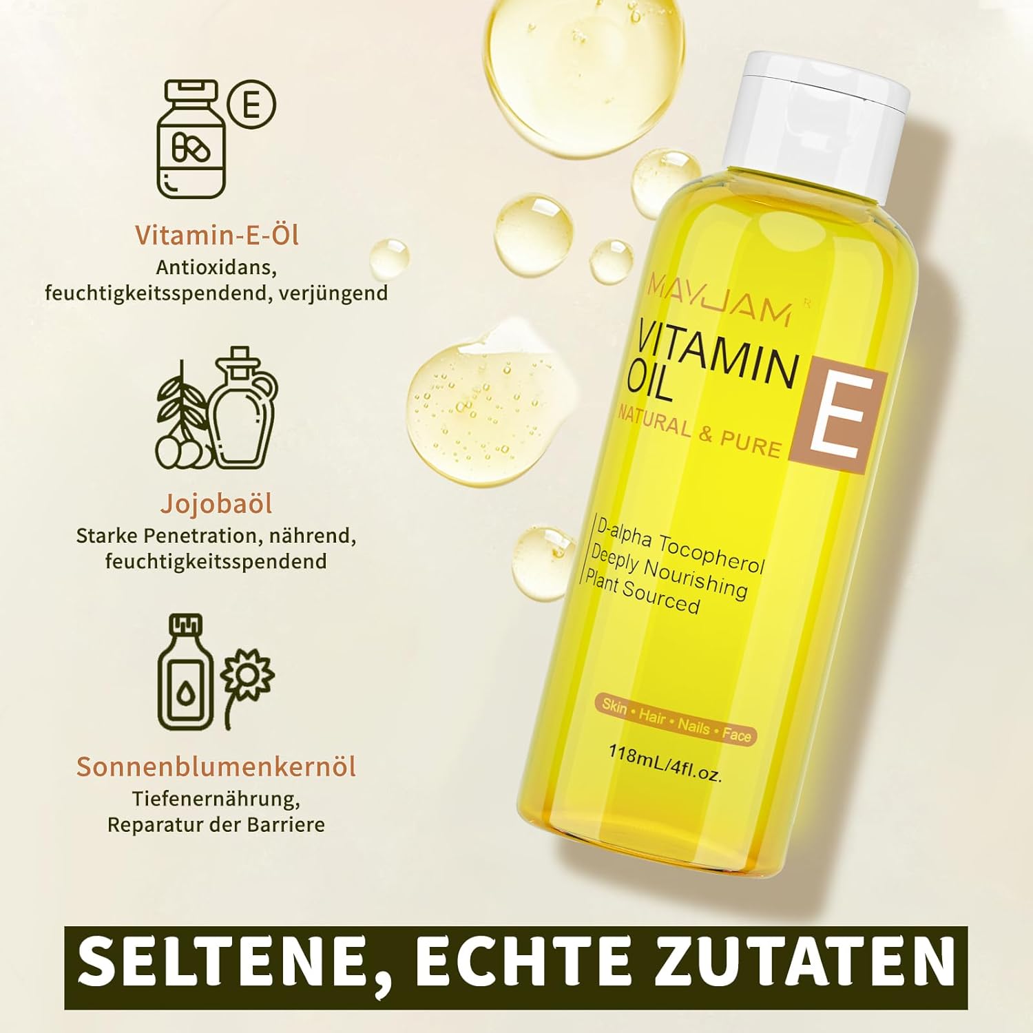 Detalle de MAYJAM Vitamin E Öl 118ML 50.000 IU