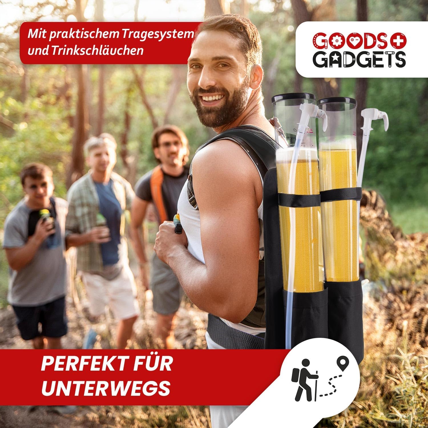 Thumbnail 1 de GOODS+GADGETS Le succès culte Duo sac à dos à bières (double sac à dos) pour boissons 2 x 3 litres