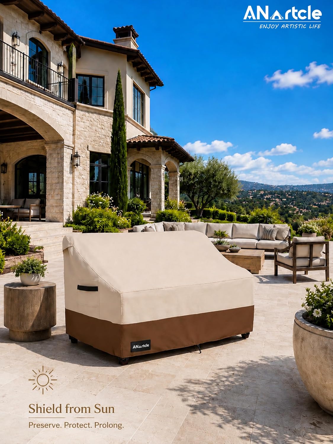 Detalle 2 de ANartcle 60"W x 34"D x 30"H Patio Loveseat Cover, Waterproof Polyester