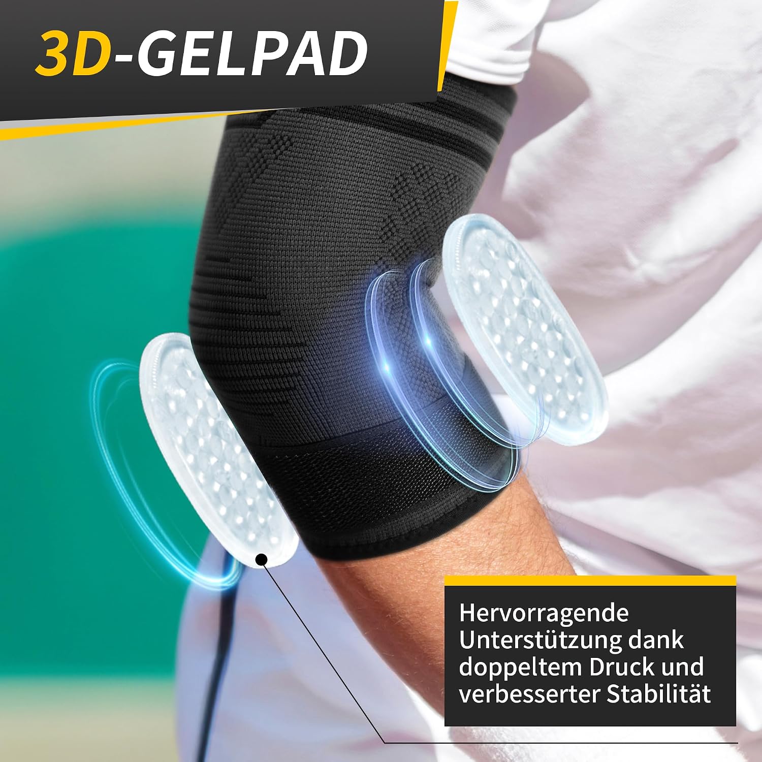 Detalle de CAMBIVO 2er Pack Ellenbogenbandage mit Riemen & Gel-Polster – Unterstützung bei Tennisarm, Golferarm und Arthritis