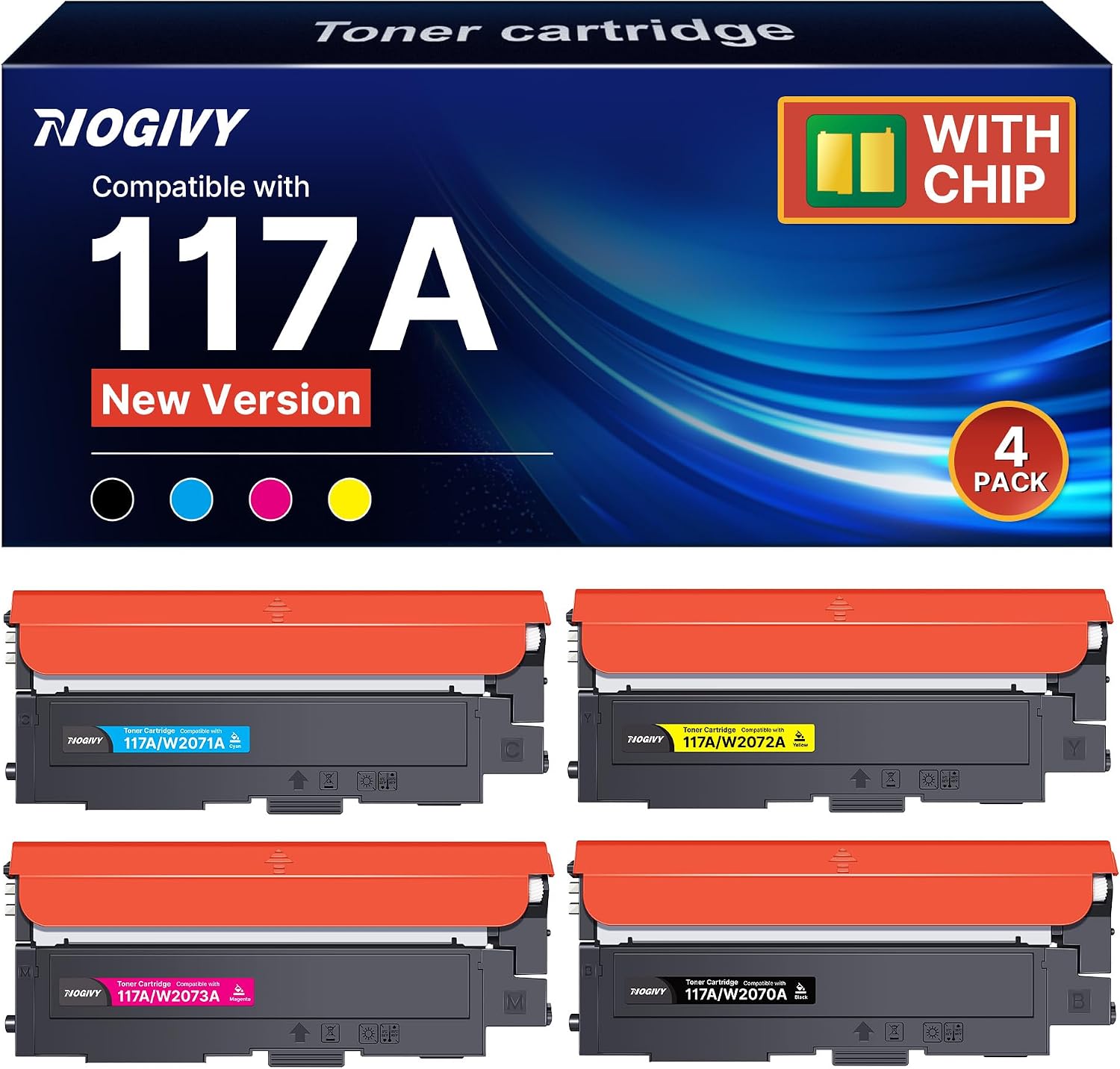 NOGIVY 117A Tonerset Schwarz Cyan Gelb Magenta