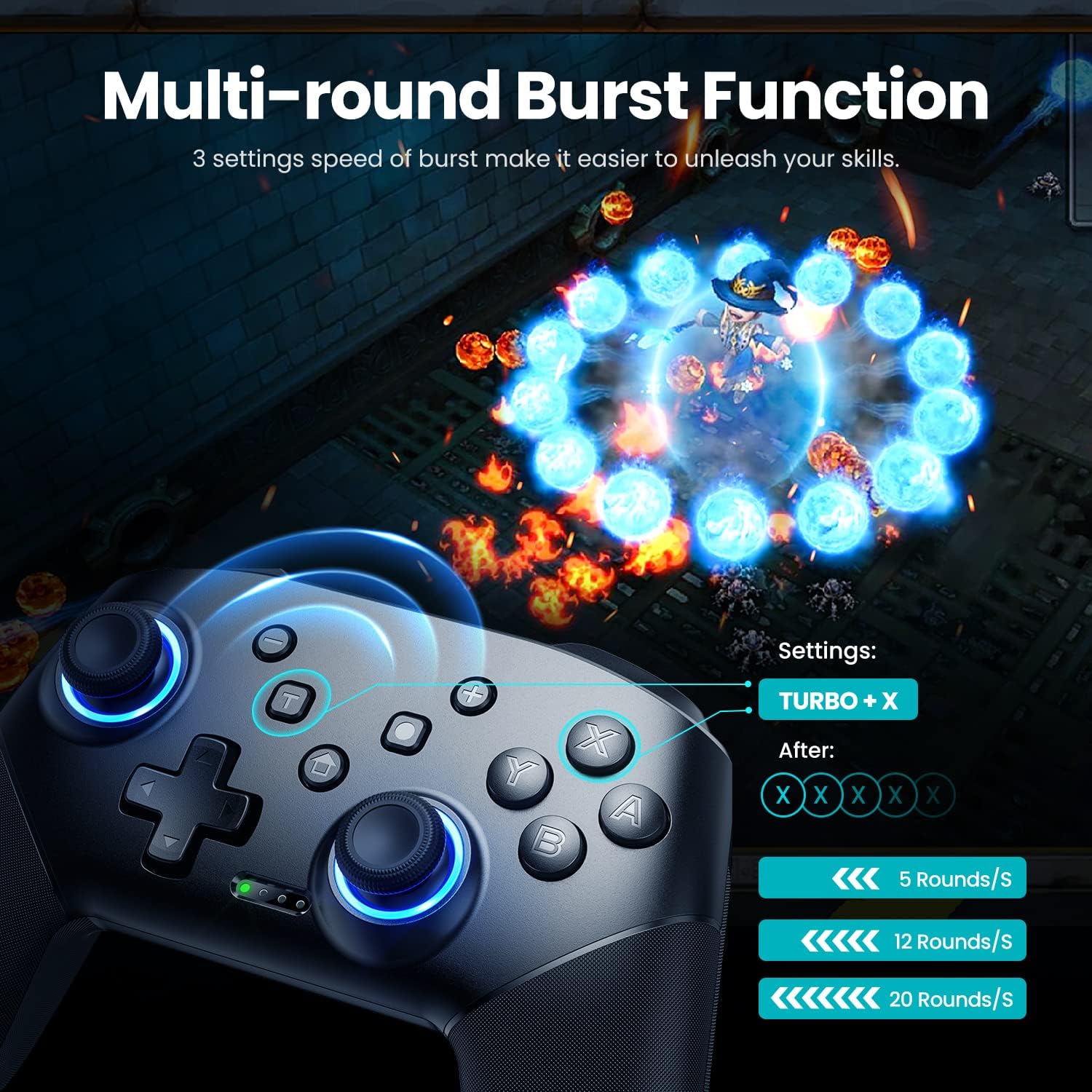 Thumbnail 4 de VOYEE Switch Pro Controller 1000mAh wireless gamepad