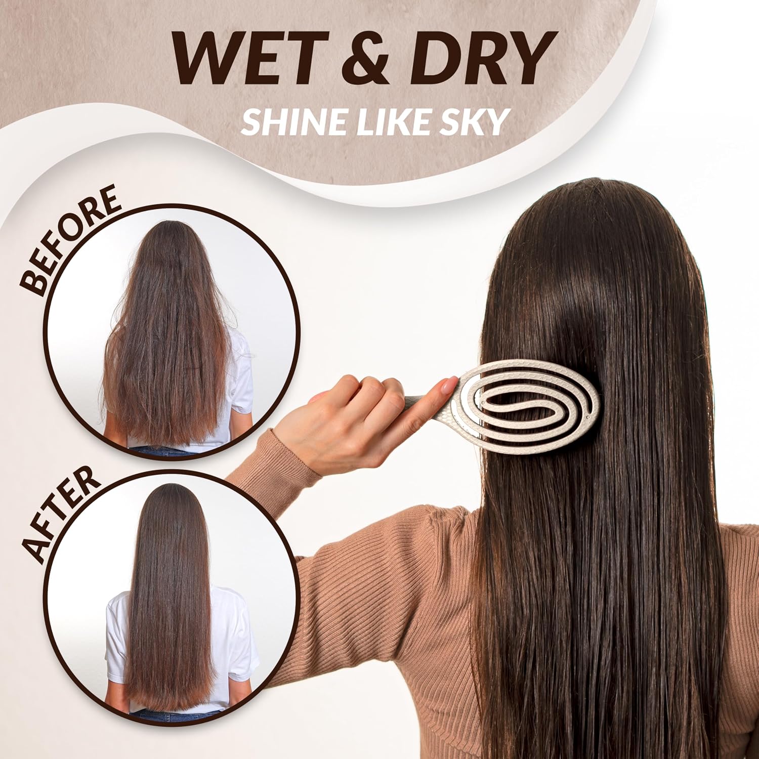 Detalle de Spazzola Capelli Setole Cinghiale – Districante professionale con doppia molla a spirale