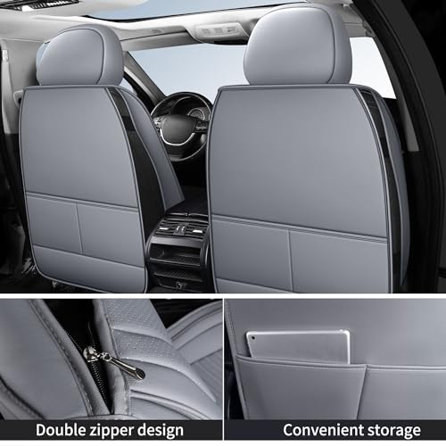 Thumbnail 6 de HChengkikz Style1 5-Piece Car Seat Covers, Grey