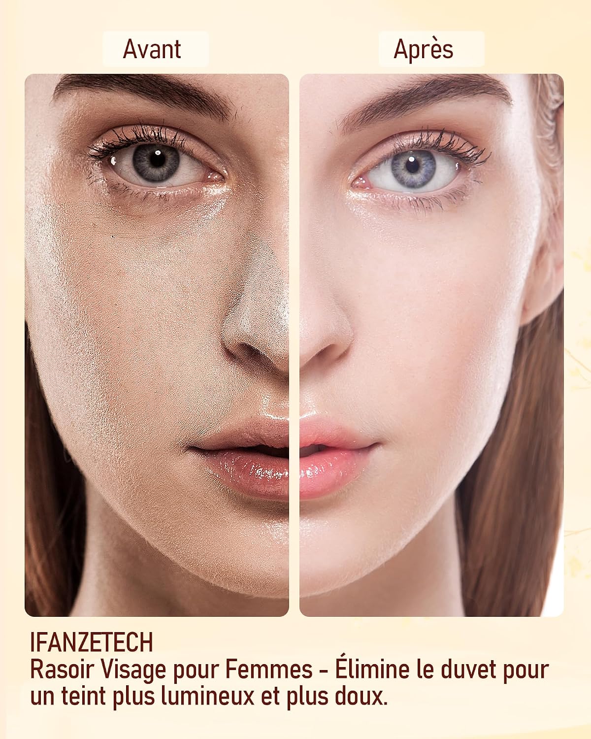 Thumbnail 2 de Tondeuse à sourcils & rasoir visage femme 2 en 1 rechargeable avec LED (rose)