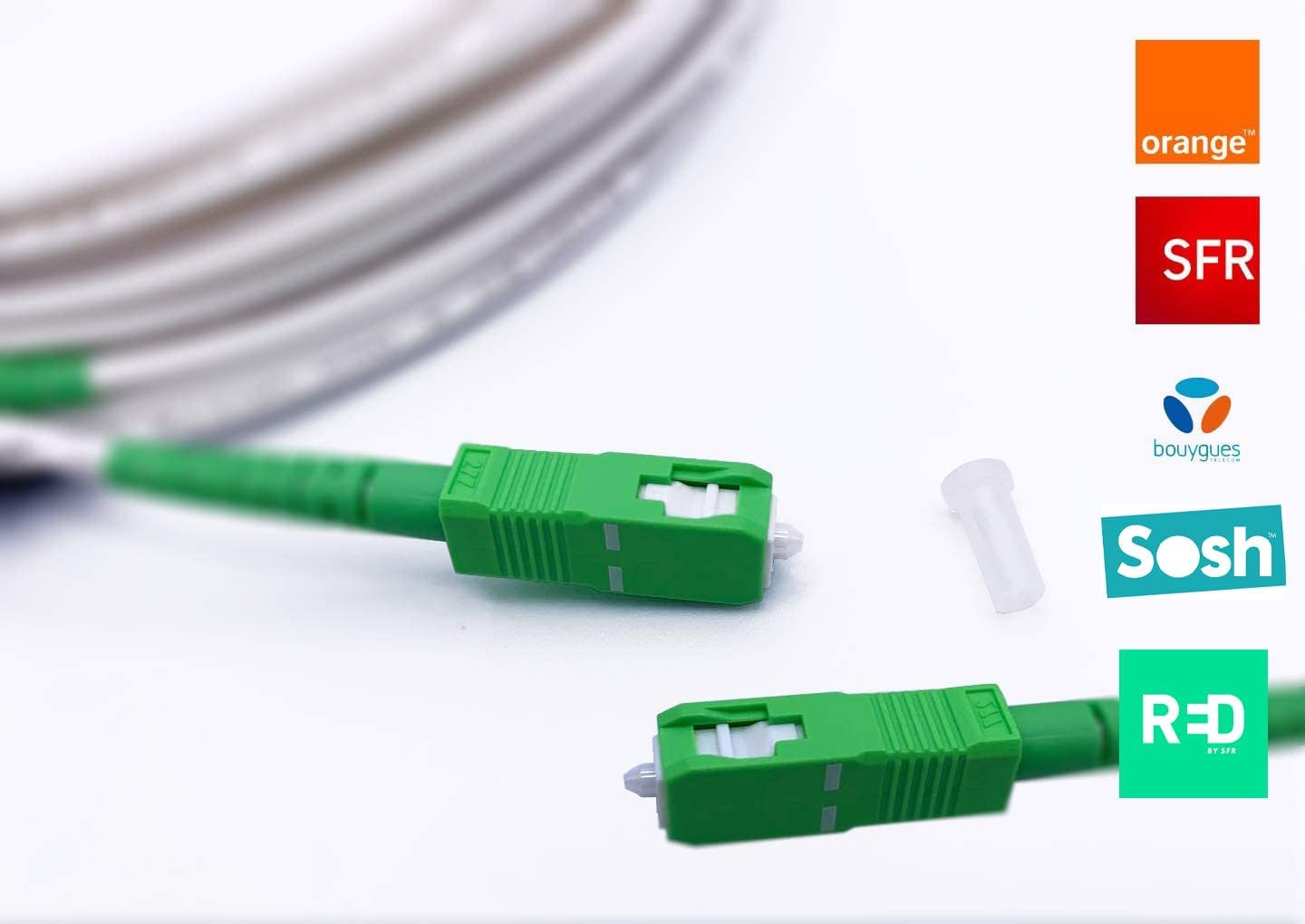 Detalle de Elfcam Cable de Fibra Óptica SC/APC a SC/APC 7m