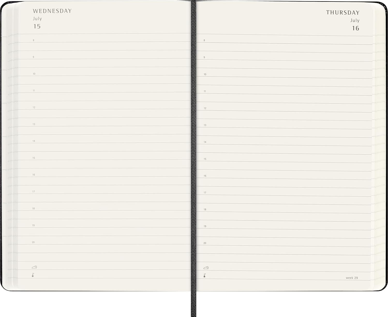 Detalle de Moleskine DHB18DC3Y27 dagplanner, 18 maanden, harde kaft, zwart, 13 x 21 cm