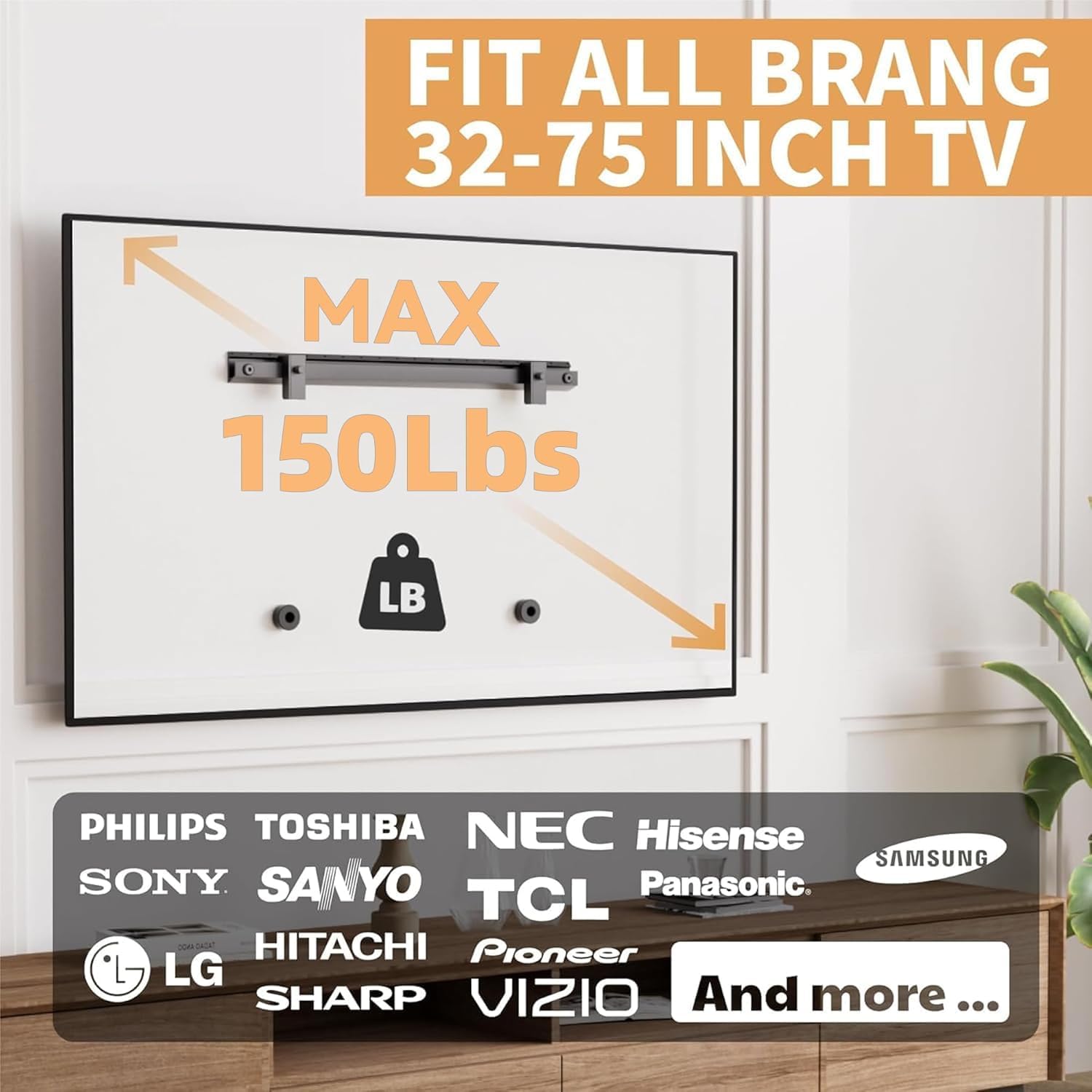 Thumbnail 1 de Aetubree No Drill TV Wall Mount for 32–75 inch TVs