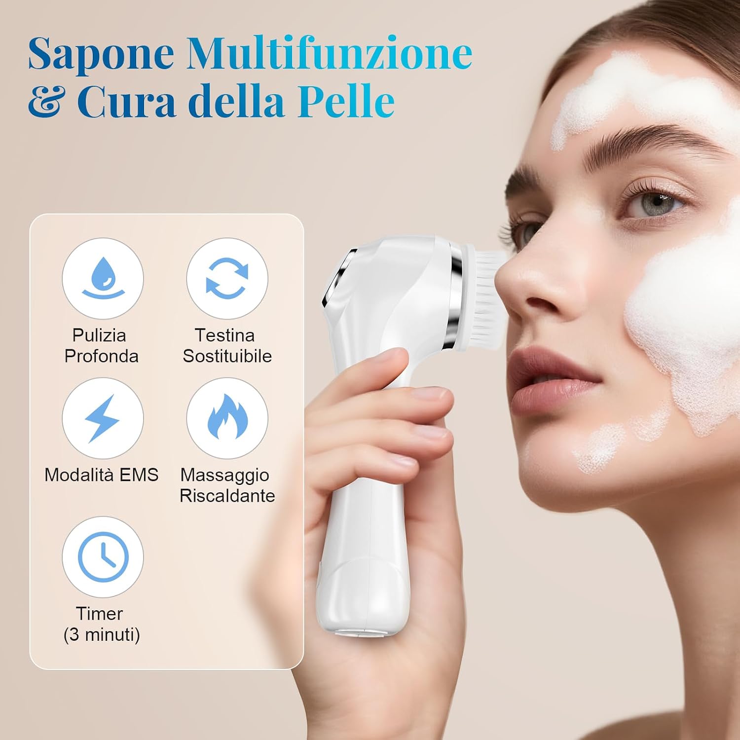 Detalle 2 de Rkdely Spazzola Pulizia Viso 500 mAh