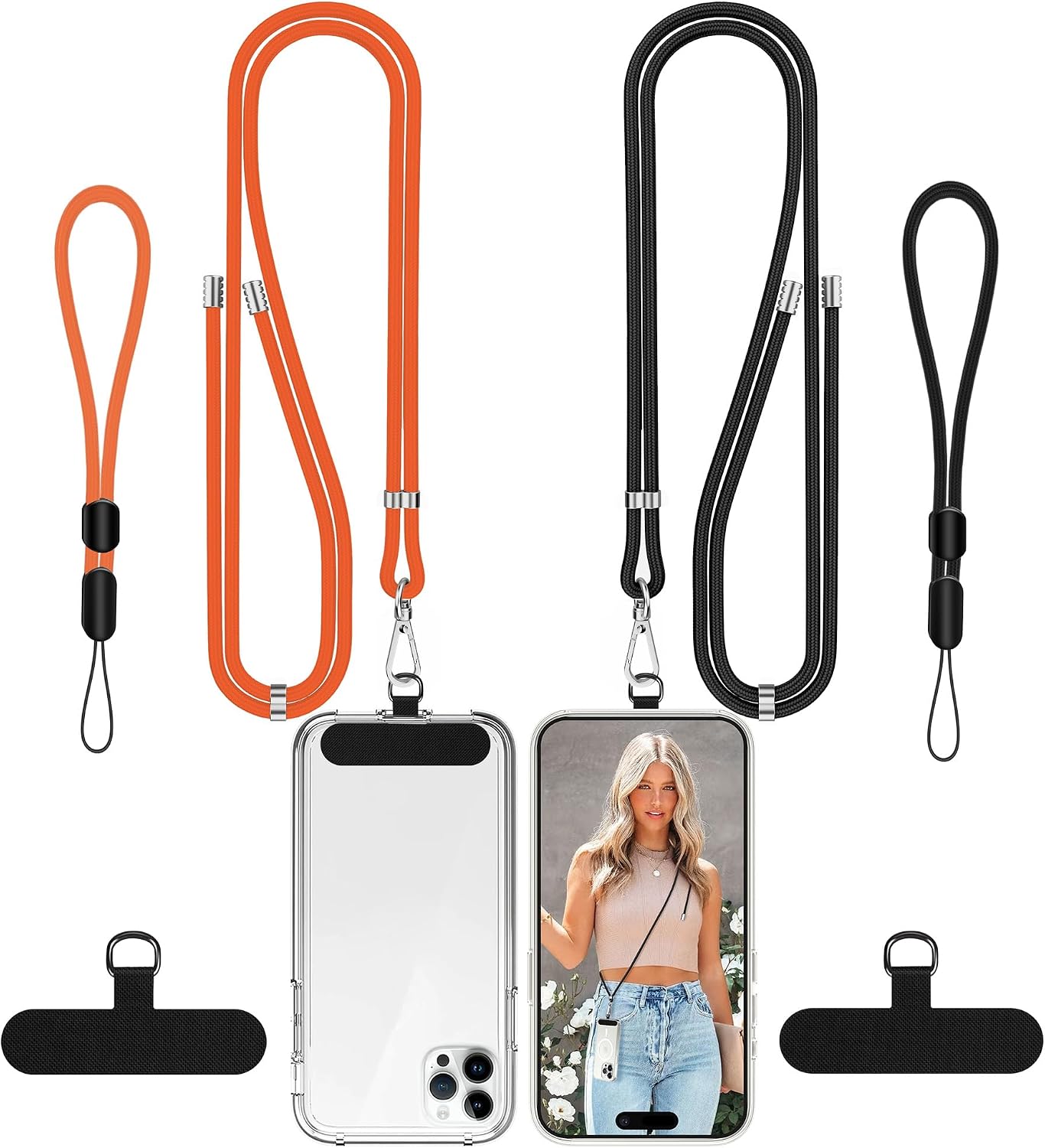 Detalle de COCASES Phone Lanyard Crossbody 2 Pack with Adjustable Anti-Theft Strap and Wrist Strap Set
