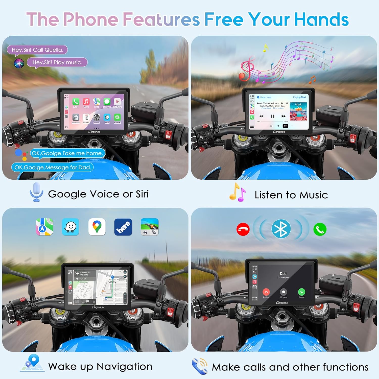 Thumbnail 4 de Carpuride W502PRO Motorrad‑CarPlay 5 Zoll